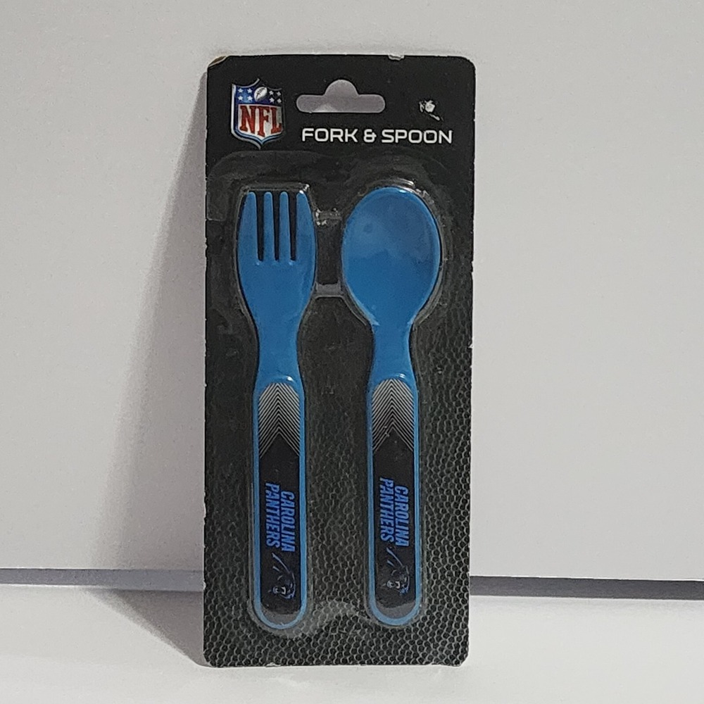 NFL Carolina Panthers Fork & Spoon Set MRL Sports Blue Football Flatware New